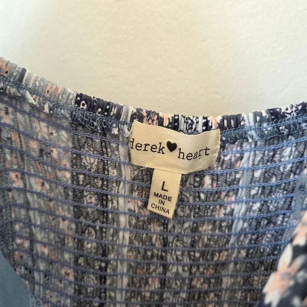 Derek Heart Paisley Floral Maxi Dress Twist Front Y2K 90s Beach Vacation Large - Picture 10 of 13